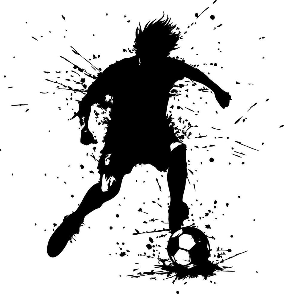 Dynamic Soccer Player Silhouette Art for Sports Design and Poster Use vector