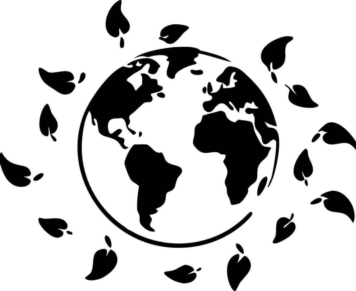 Earth with Surrounding Leaves Eco Friendly Design for Environmental Awareness vector
