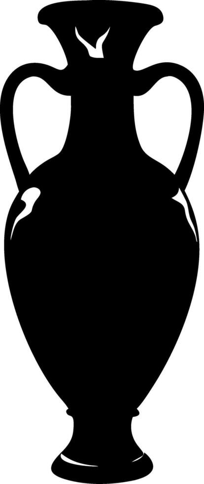 Elegant Ancient Greek Vase Silhouette Art for Decorative Designs vector