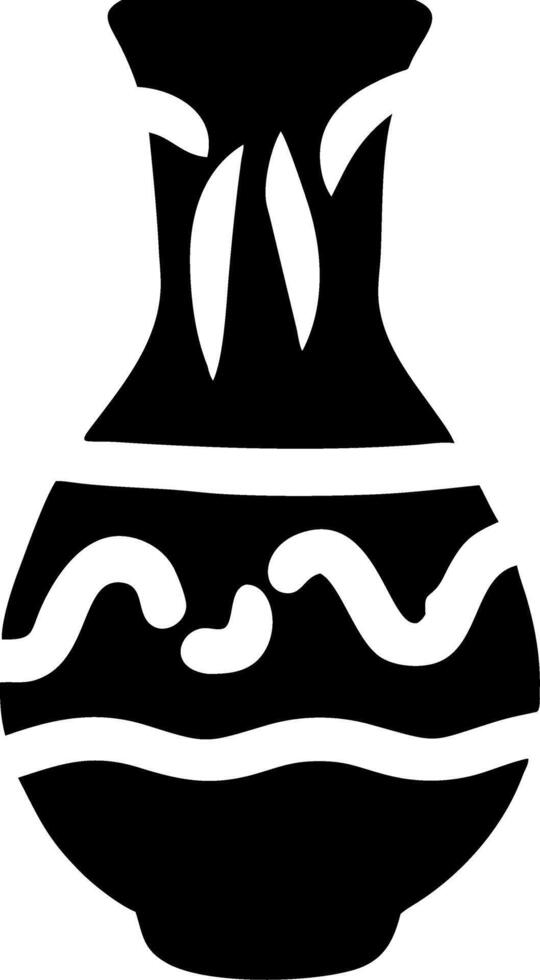 Elegant Black Ceramic Vase Silhouette for Design and Decoration vector