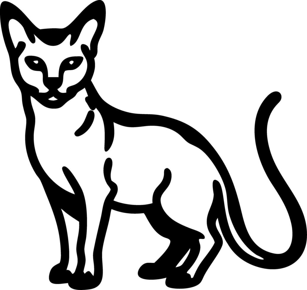 Elegant Black Cat Silhouette Art for Tattoo and Design vector