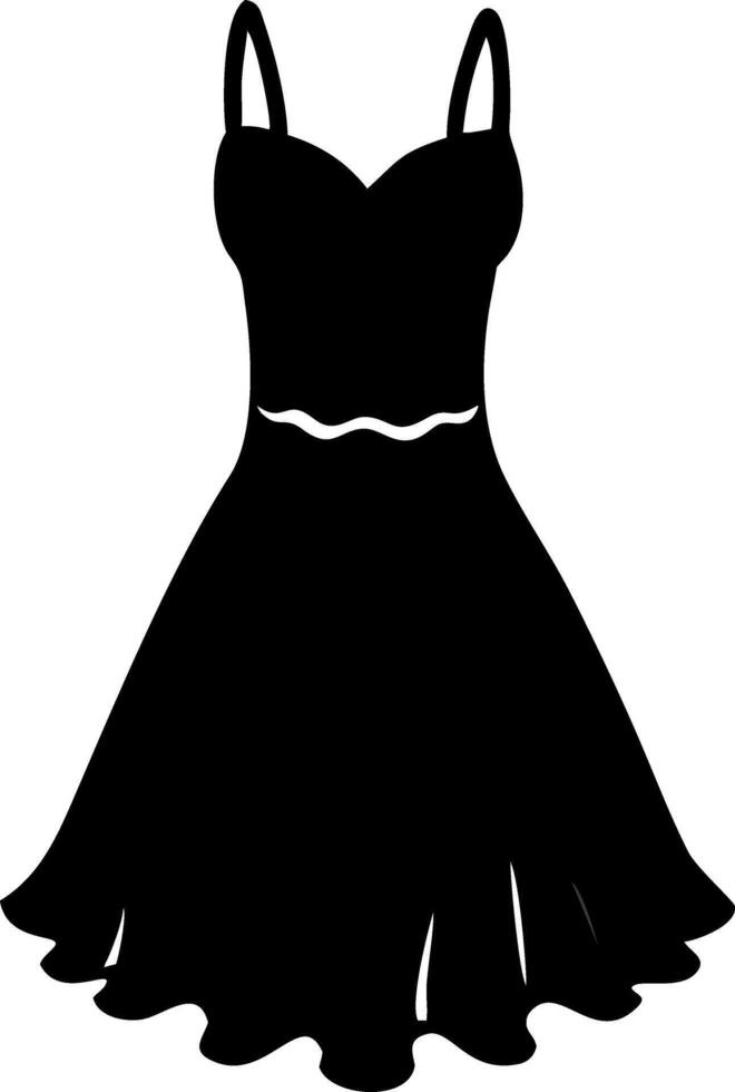 Elegant Black Dress Silhouette Art for Fashion Design and Branding Projects vector