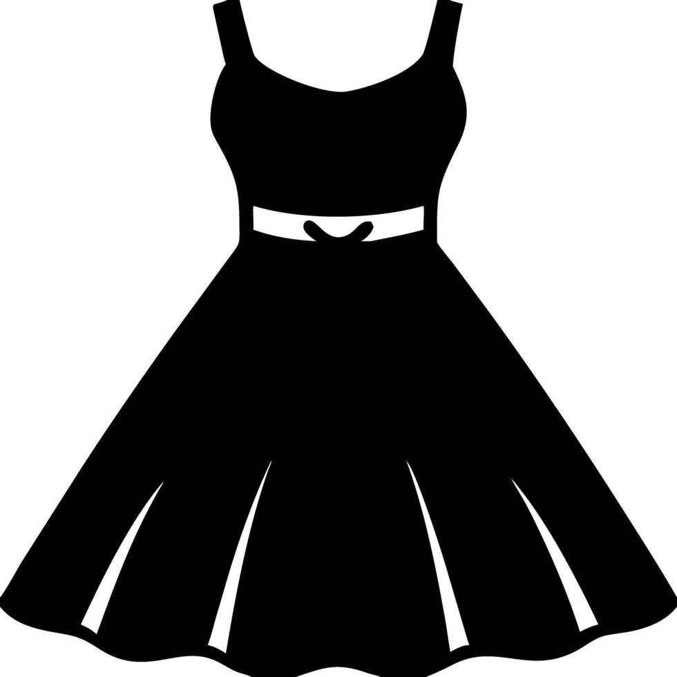 Elegant Black Dress Silhouette for Fashion Design and Art vector