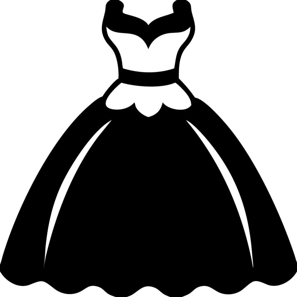 Elegant Black Evening Gown Silhouette for Fashion Design and Wedding Invitations vector