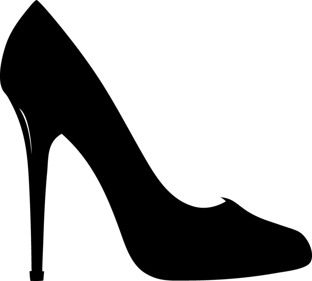 Elegant Black High Heel Shoe Silhouette Ideal for Fashion Design and Branding vector