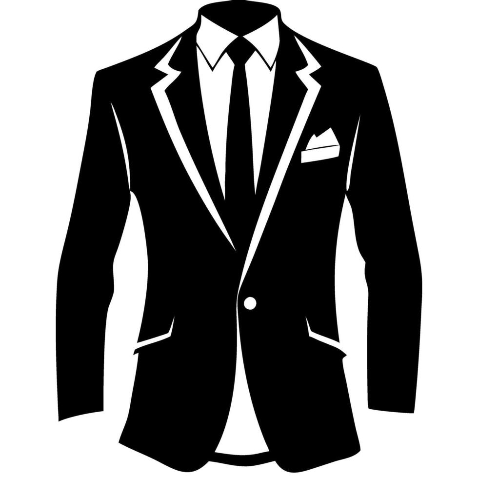 Elegant Black Suit with Tie Illustration for Design and Branding Projects vector