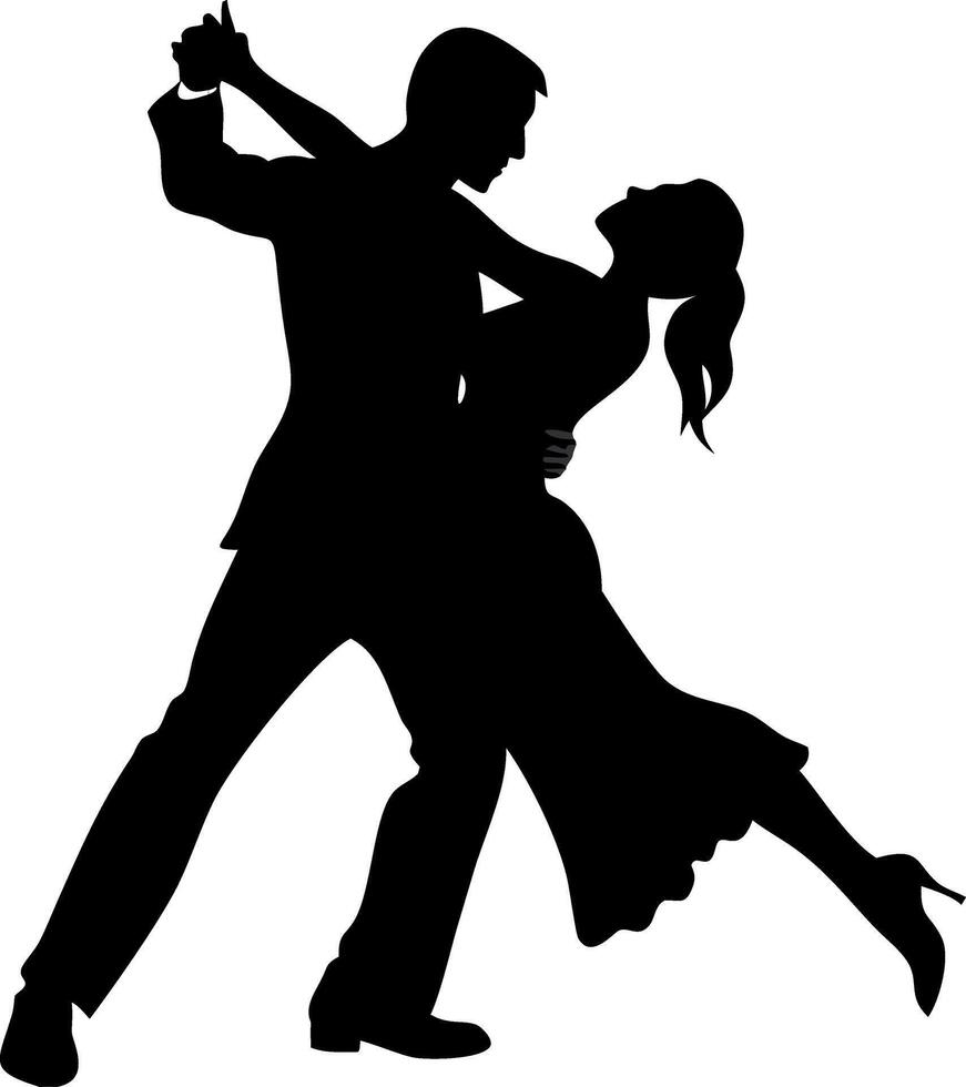 Elegant Dance Couple Silhouette for Design and Decoration Projects vector