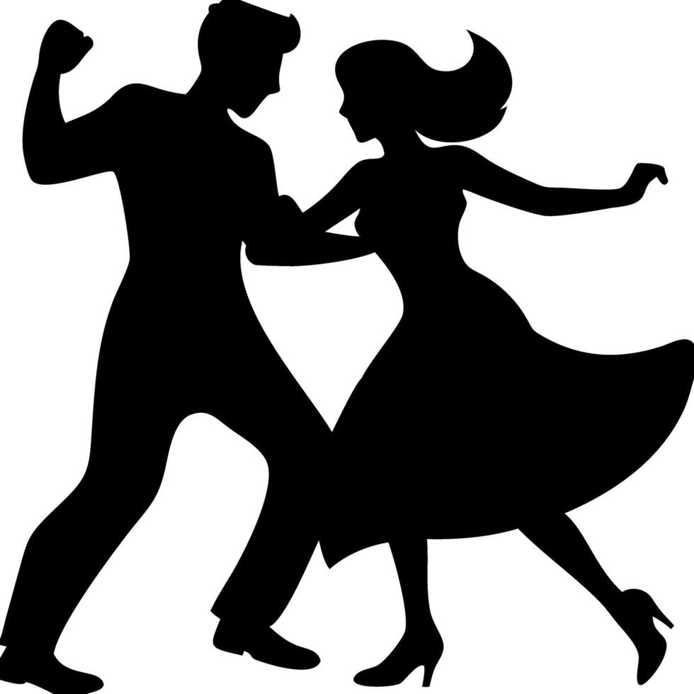 Elegant Dancing Couple Silhouette Perfect for Dance Studio Decor and Event Invitations vector