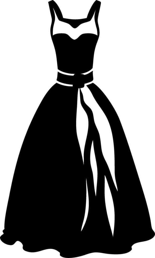 Elegant Evening Gown Silhouette for Fashion Design and Illustration vector