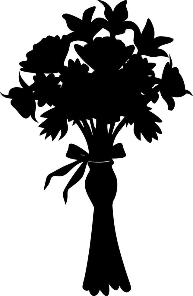 Elegant Floral Bouquet Silhouette for Creative Design Projects vector