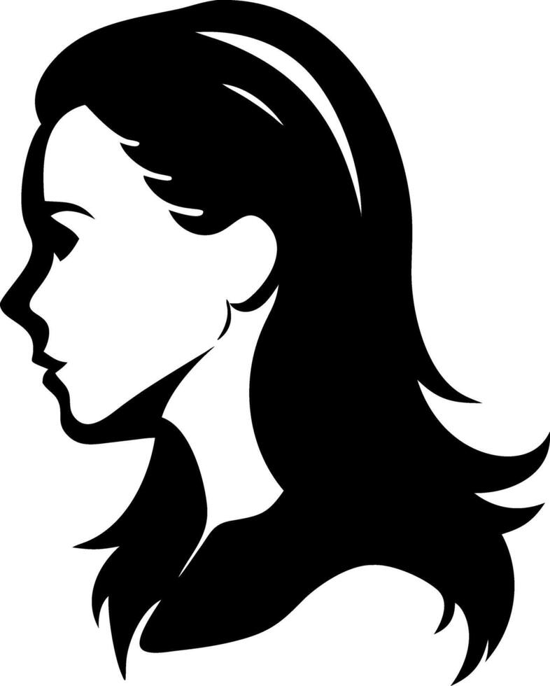Elegant Female Silhouette Profile Art for Tattoo and Design Projects vector
