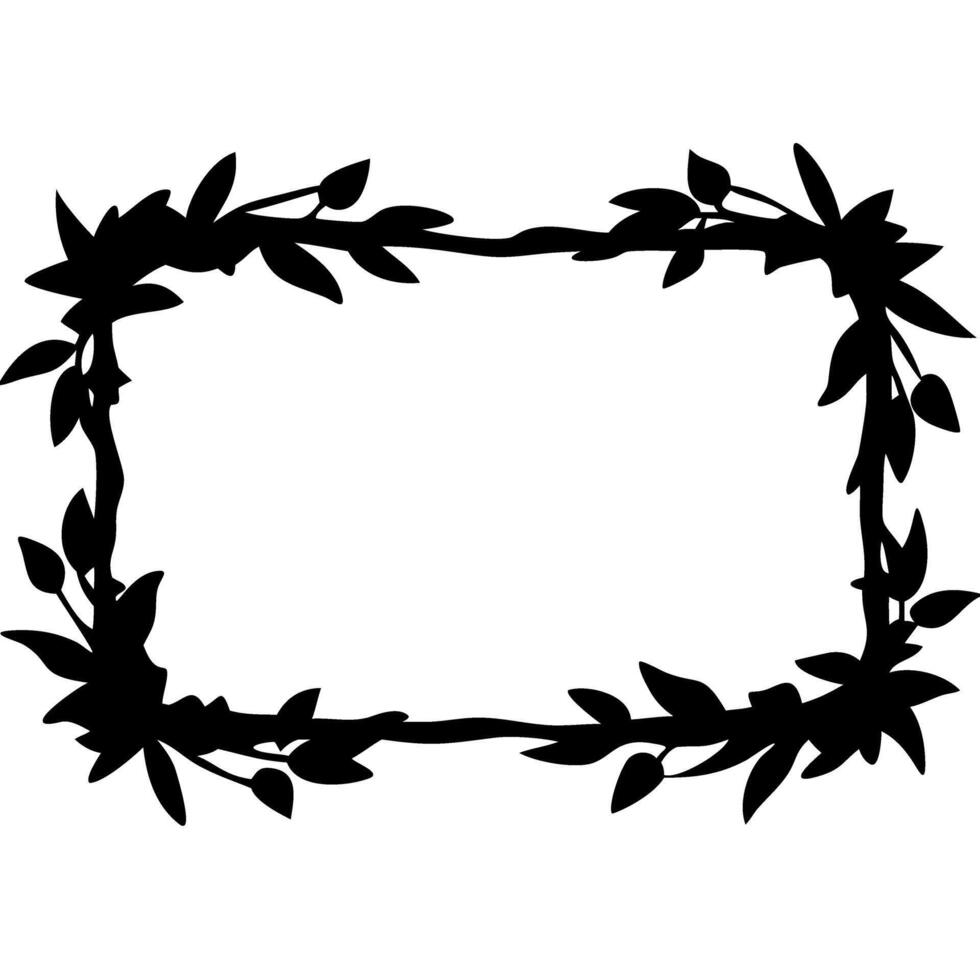 Elegant Floral Frame Decorative Leaf Border Design vector