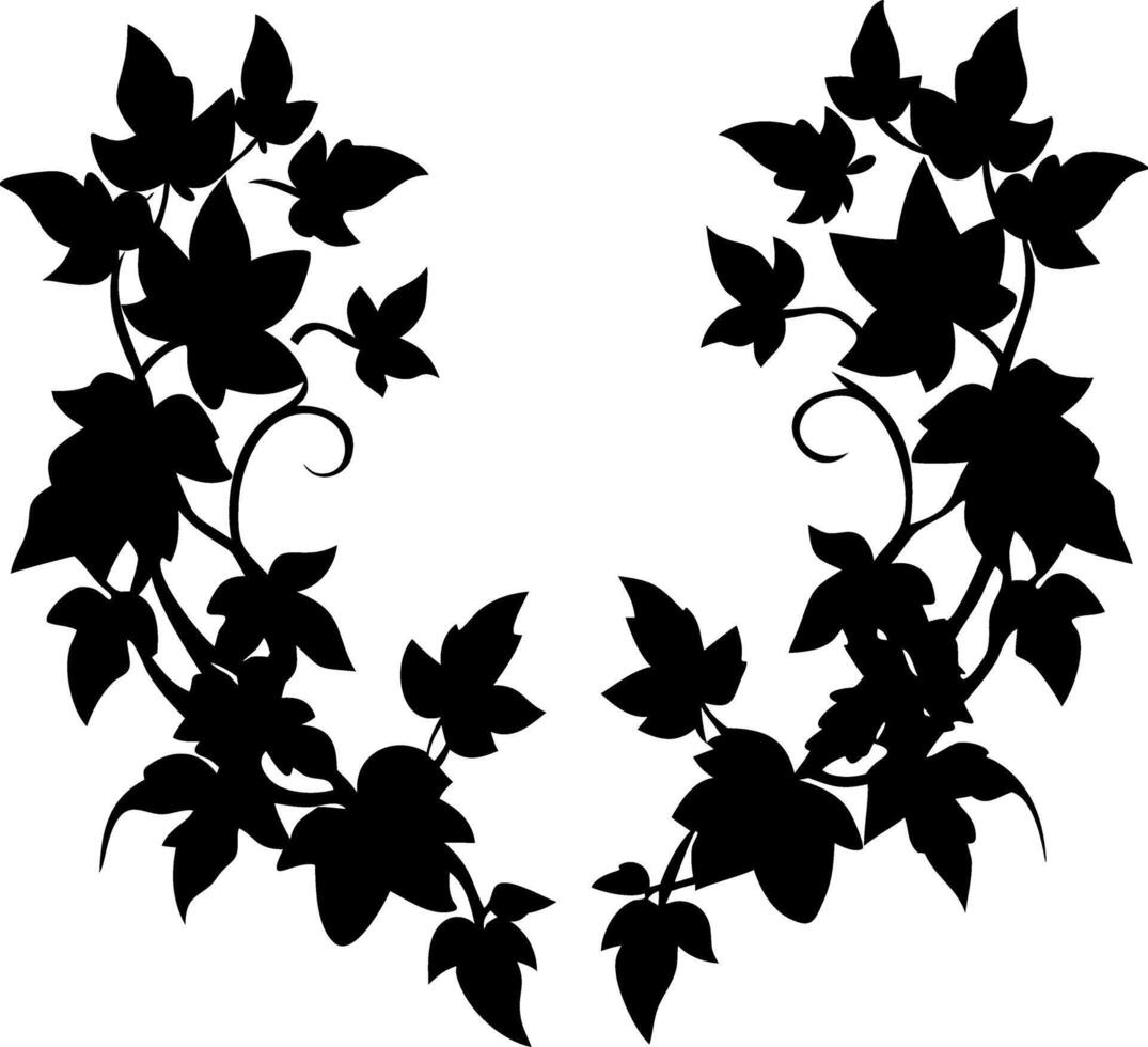 Elegant Floral Vine Silhouette for Creative Design Applications vector