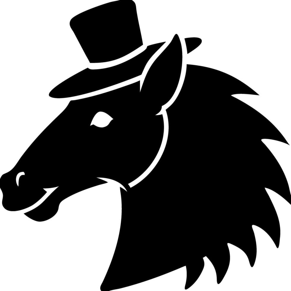 Elegant Horse Silhouette with Top Hat for Creative Designs and Art Projects vector