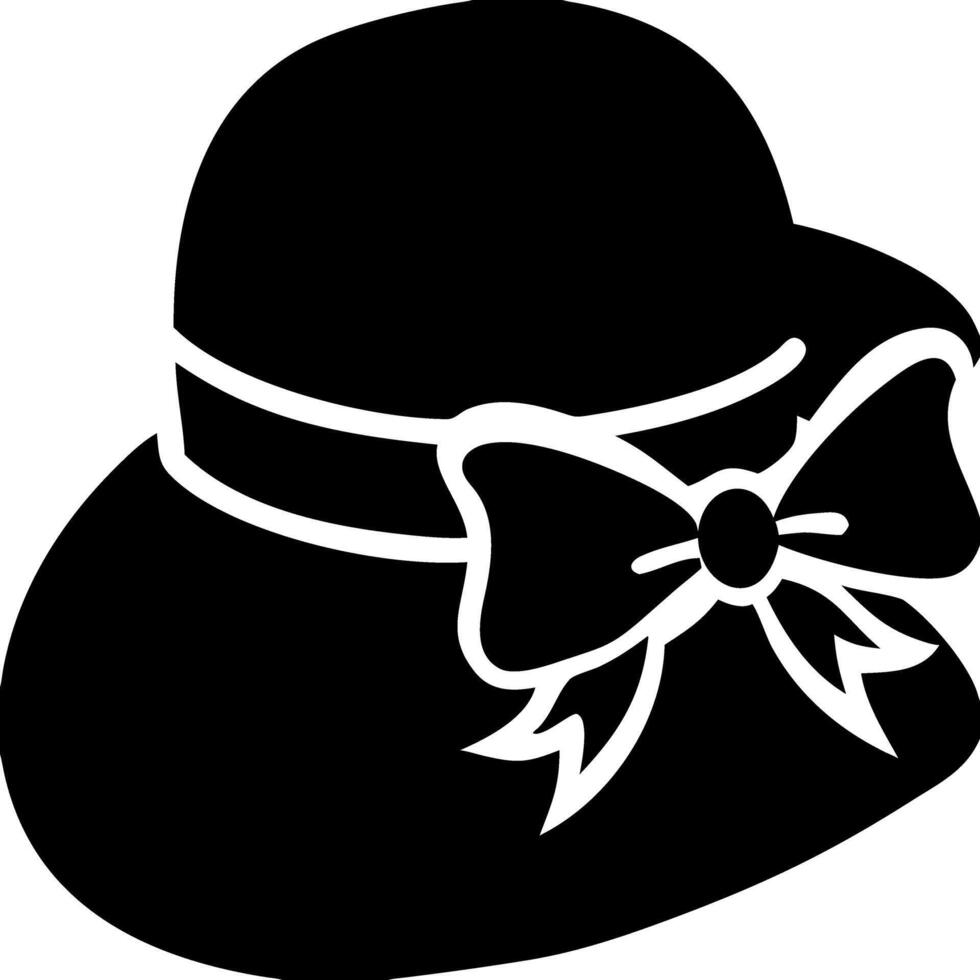 Elegant Lady's Hat with Bow for Fashion Design and Decoration vector