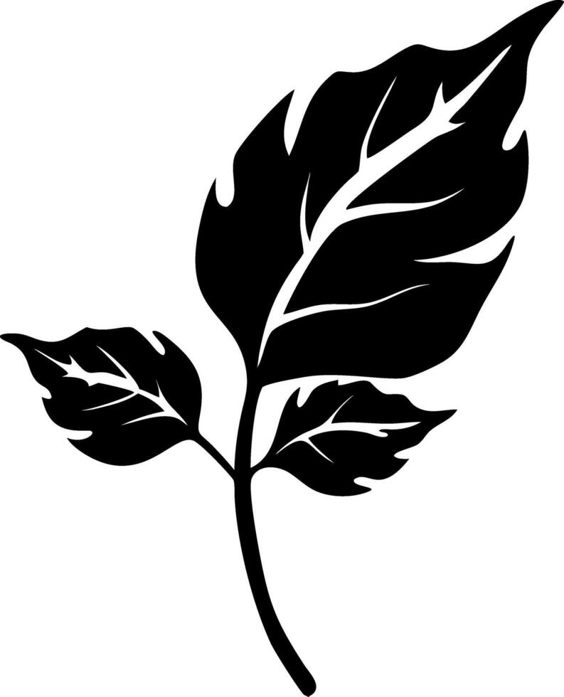 Elegant Leaf Silhouette for Tattoo or Graphic Design Projects vector