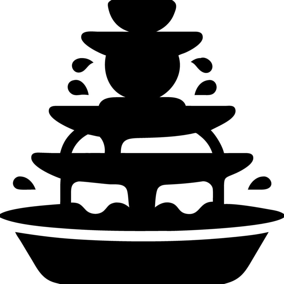 Elegant Multi-Tiered Fountain Silhouette for Design and Decoration Projects vector