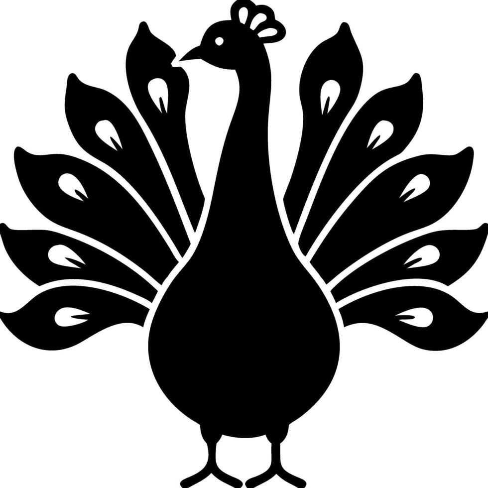 Elegant Peacock Silhouette Design for Art and Crafts Projects vector