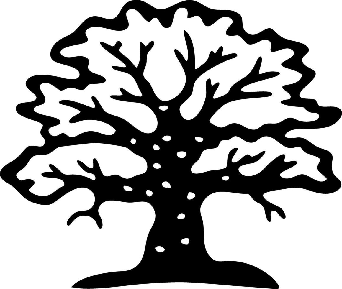 Elegant Oak Tree Silhouette for Nature Illustrations and Wall Art Designs vector