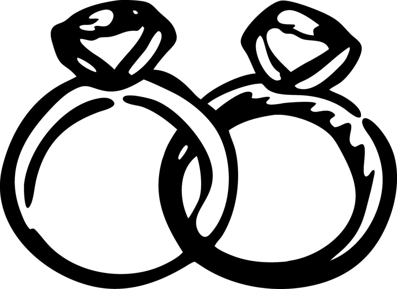 Elegant Illustration of Interlocking Wedding Rings for Invitations and Design Art vector