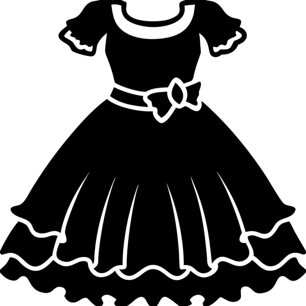 Elegant Vintage Dress Silhouette Illustration for Design and Craft Projects vector