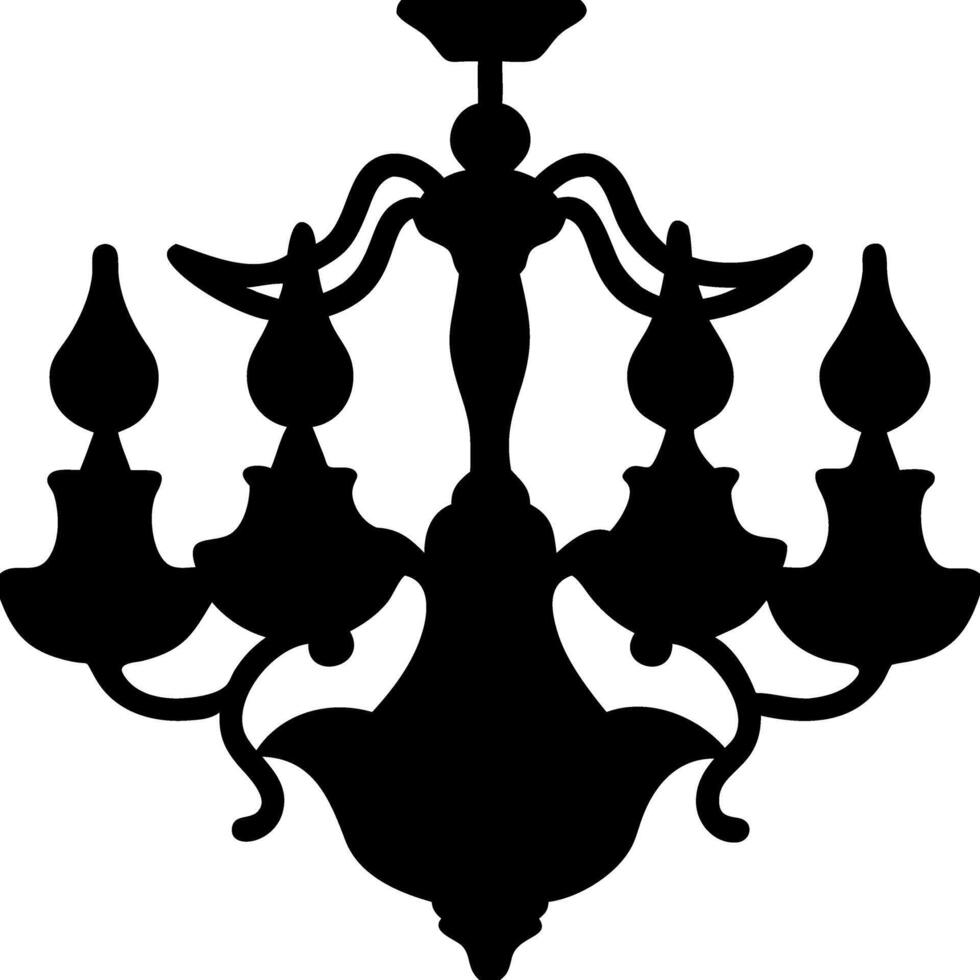 Elegant Vintage Chandelier Silhouette for Home Decor and Design Projects vector