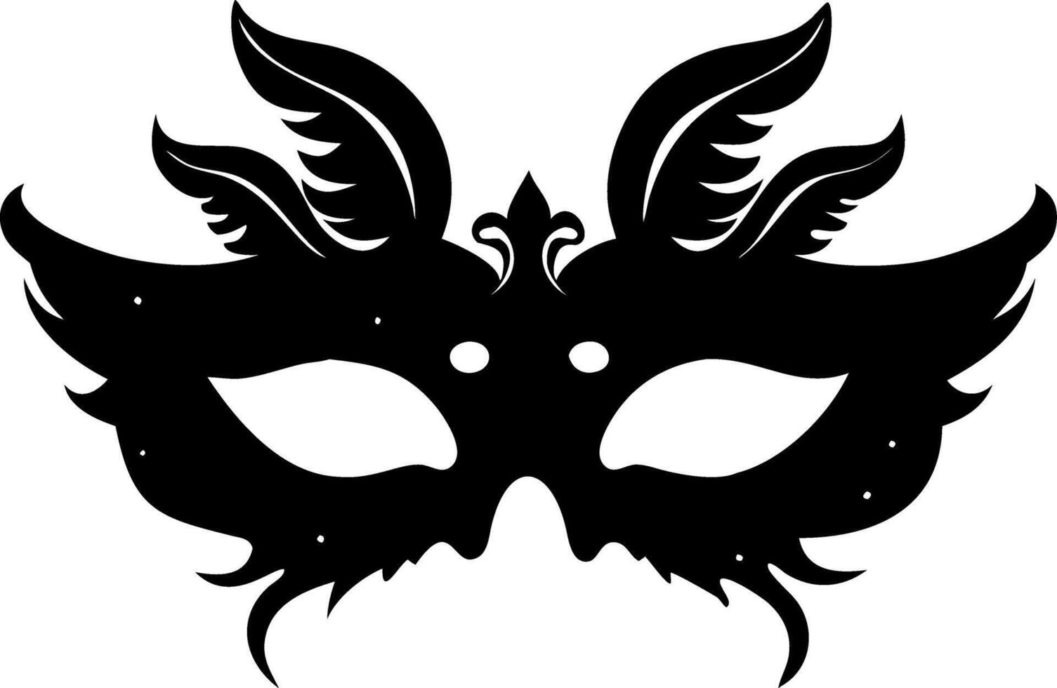 Elegant Winged Masquerade Mask Design for Costume Parties and Events vector