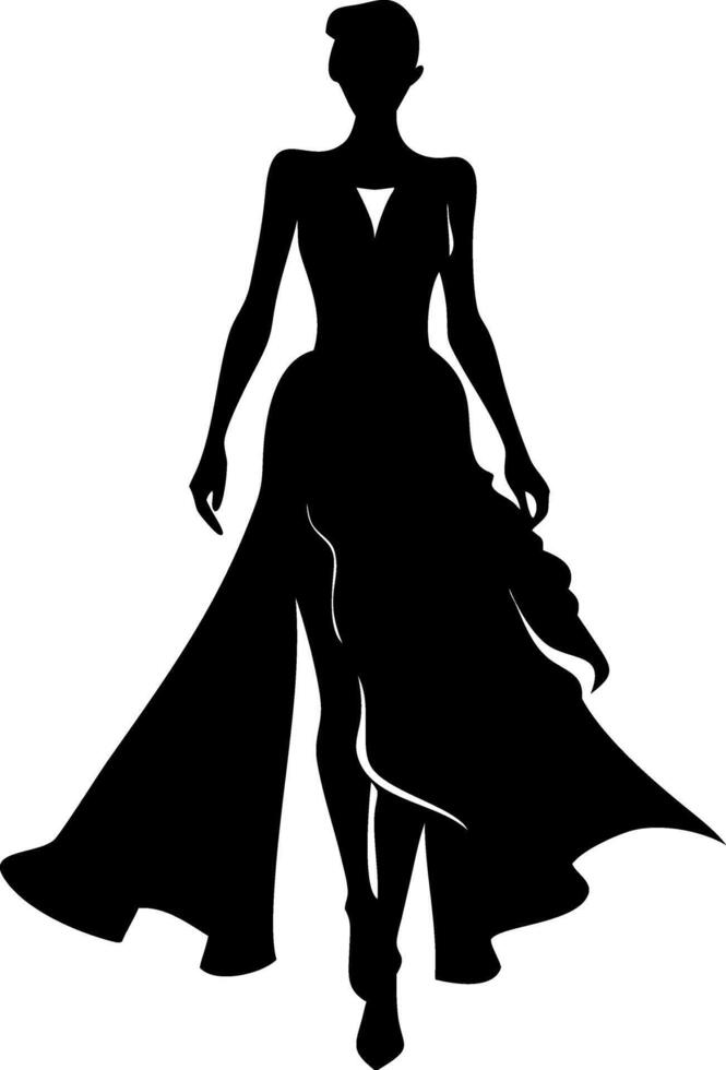 Elegant Woman Silhouette Fashion Illustration for Design Projects vector