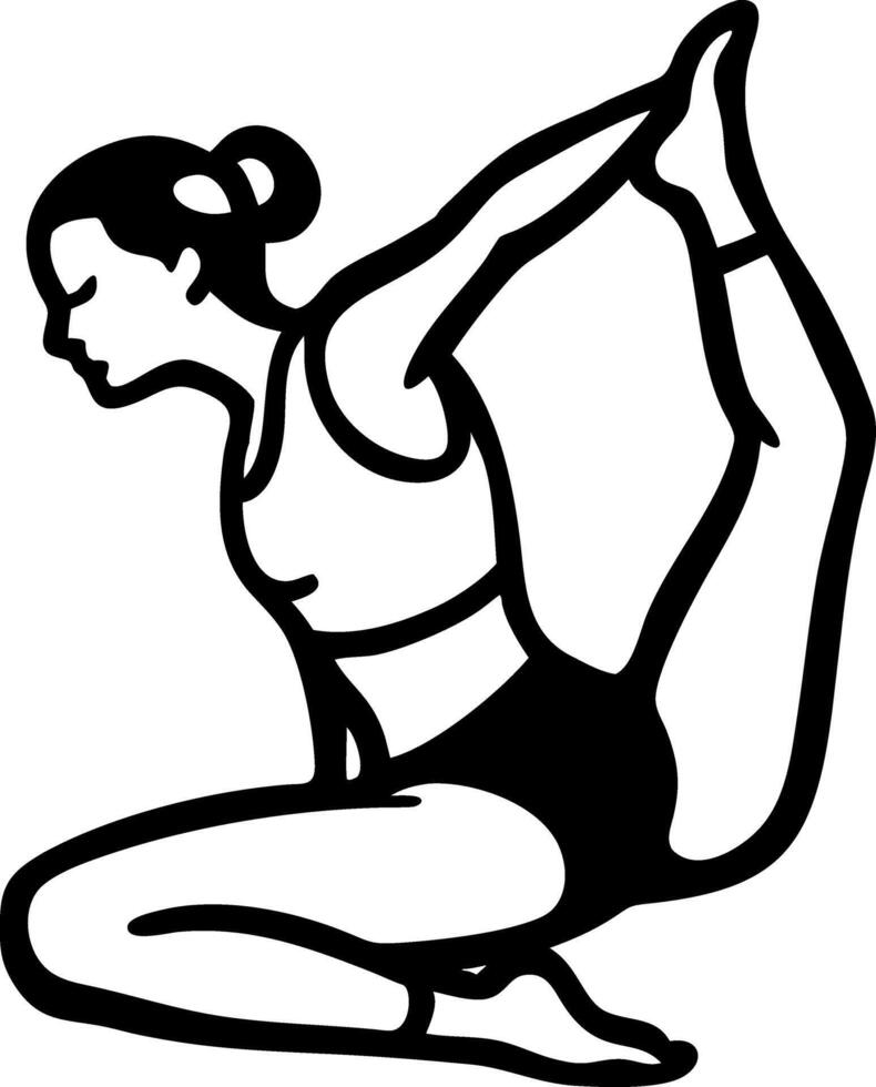 Elegant Yoga Pose Silhouette Perfect for Fitness and Wellness Designs vector