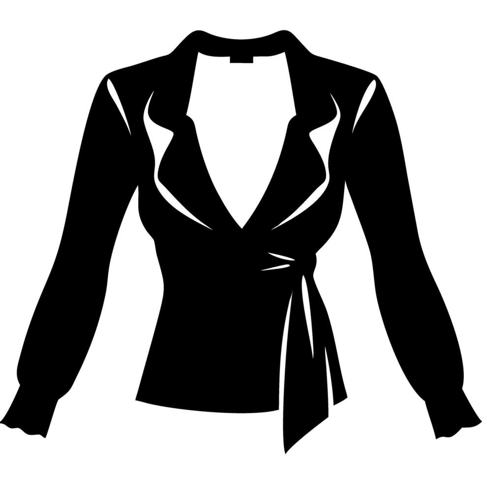 Elegant Women's Blouse Silhouette Fashion Design Illustration vector