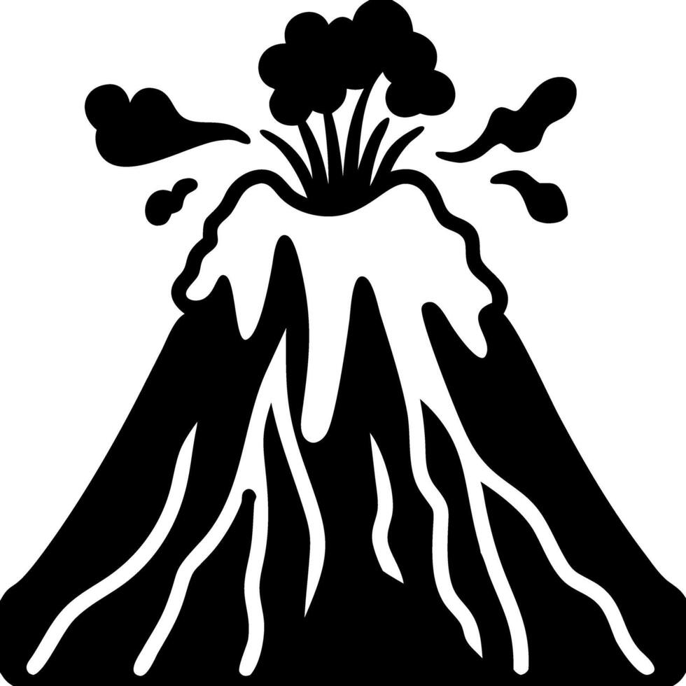 Erupting Volcano Silhouette for Educational and Creative Design vector