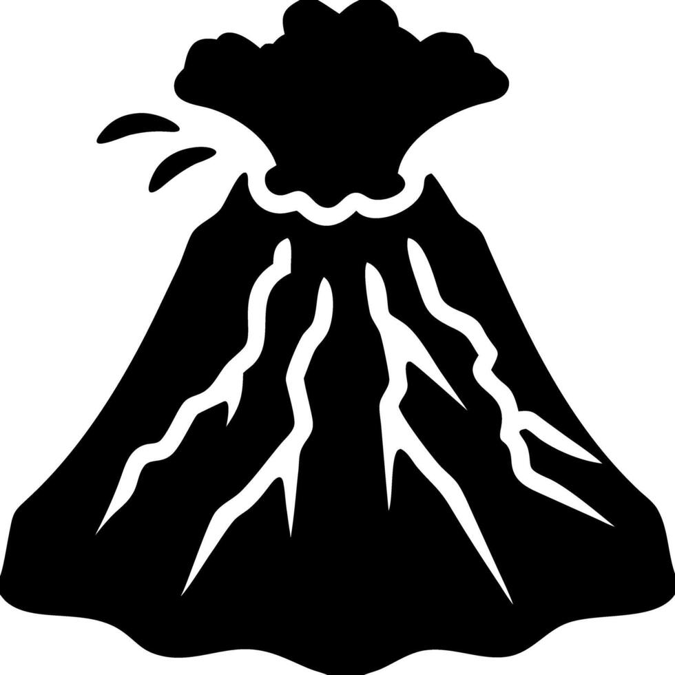 Exploding Volcano Silhouette for Graphic Design and Educational Use vector