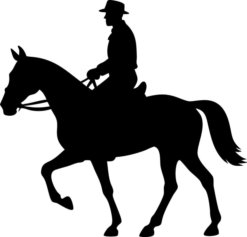 Equestrian Silhouette Rider on Horseback Illustration for Design Projects vector