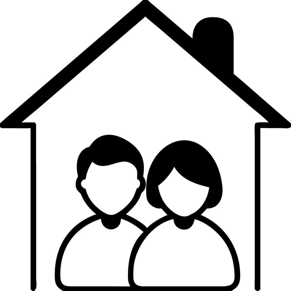 Family Home with Parents Symbolizing Shelter and Community vector