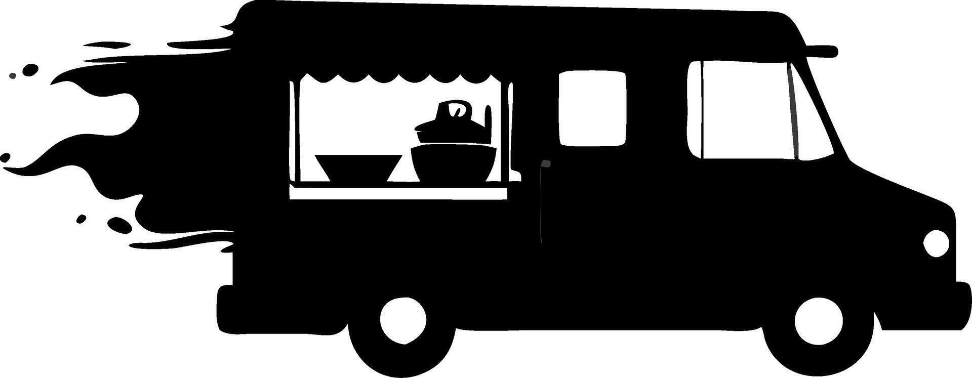 Fast Food Truck Silhouette for Logo and Branding Design Concepts vector