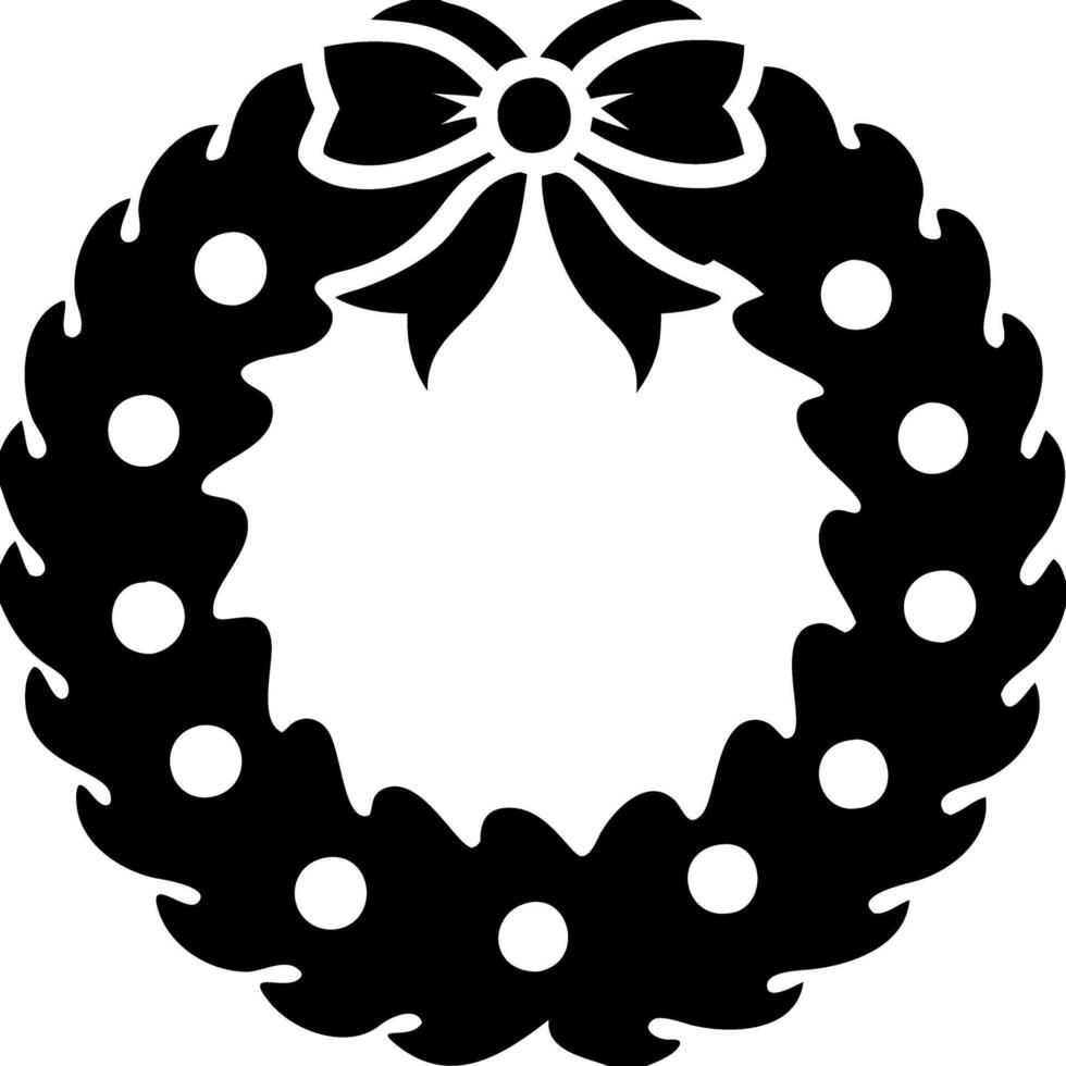 Festive Holiday Wreath with Bow for Christmas Decor and Design vector