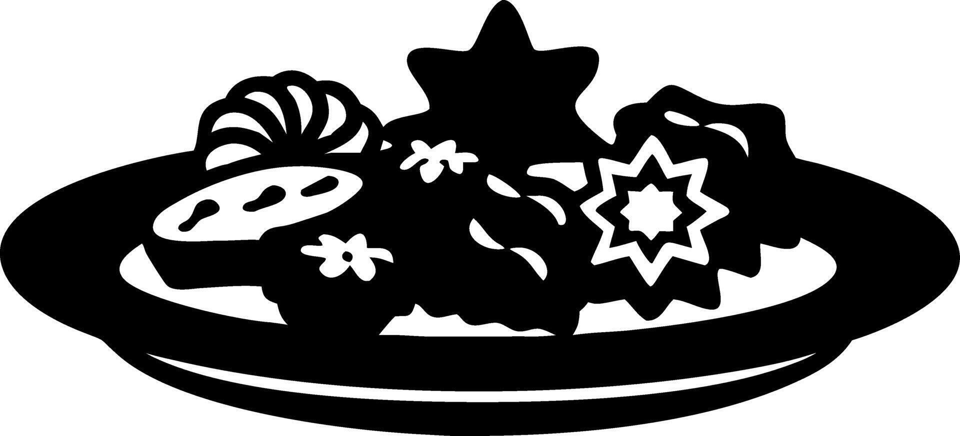 Festive Holiday Cookie Plate Illustration for Decoration and Crafts vector