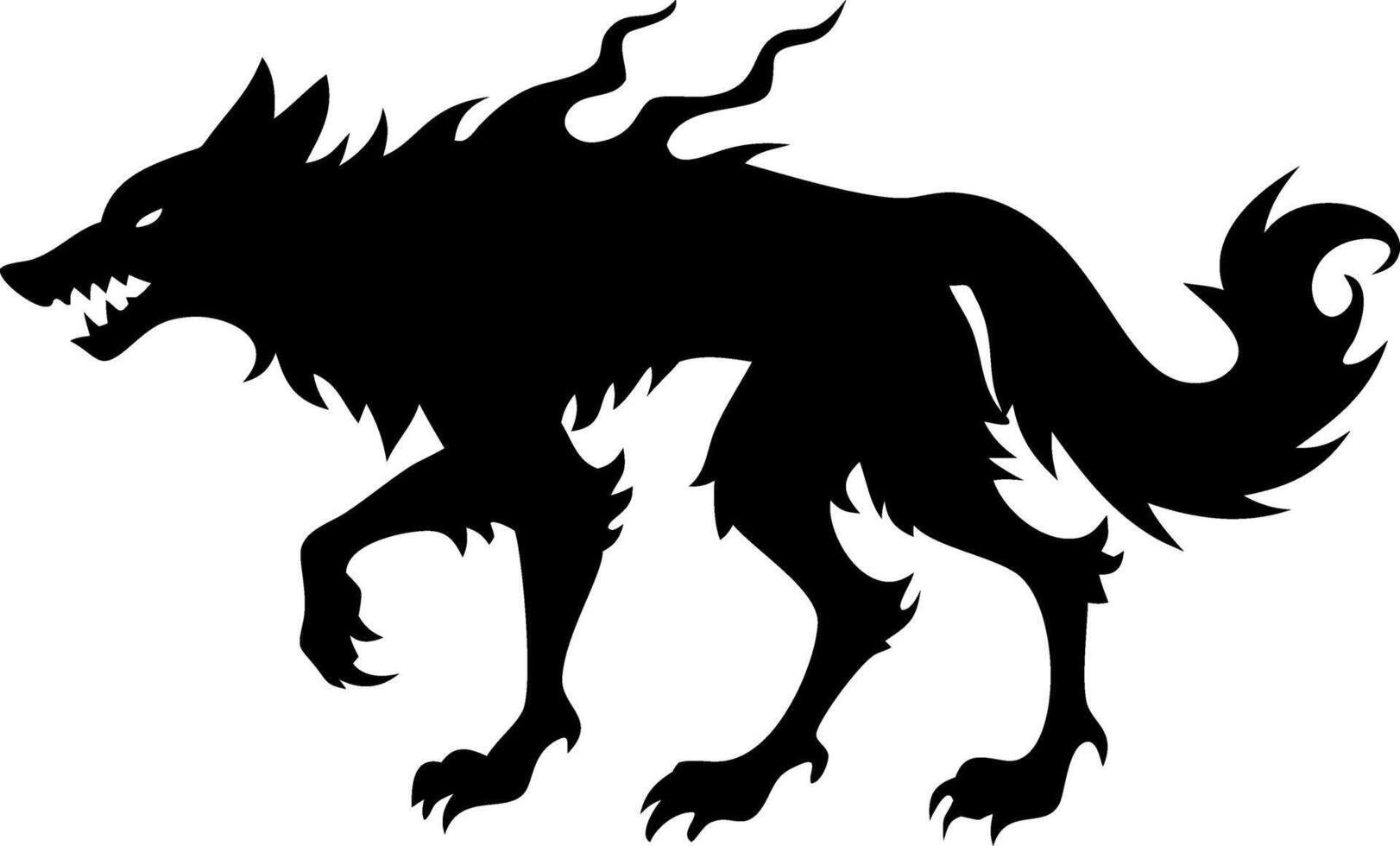 Fierce Wolf Silhouette Art for Tattoos and Graphic Design vector