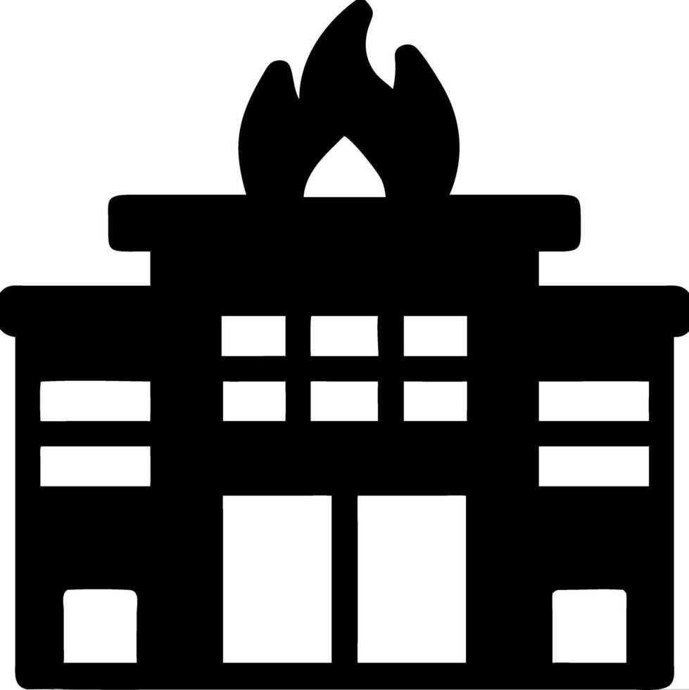 Fire Emergency Building for Safety Awareness and Illustration Projects vector