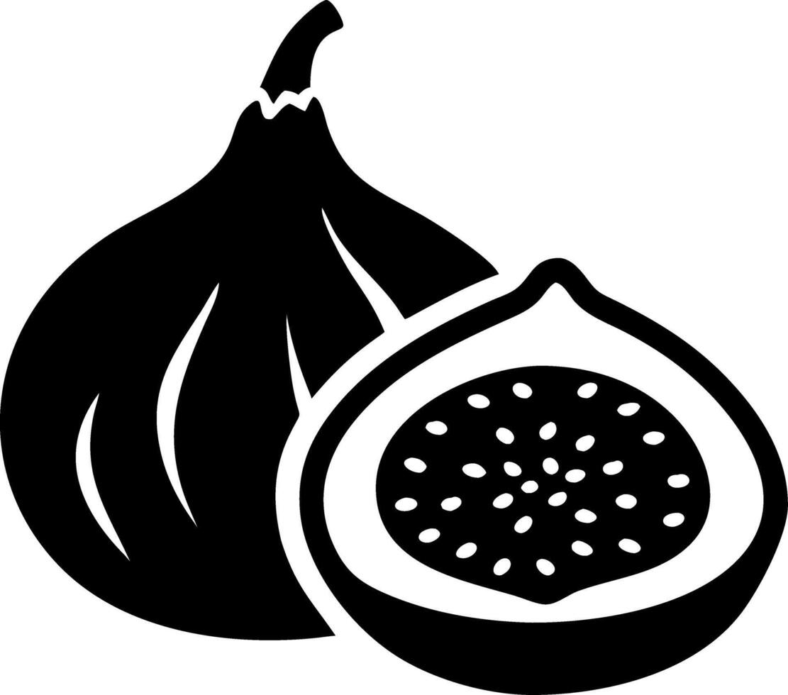 Fig Fruit Black Silhouette for Decorative and Culinary Design Projects vector