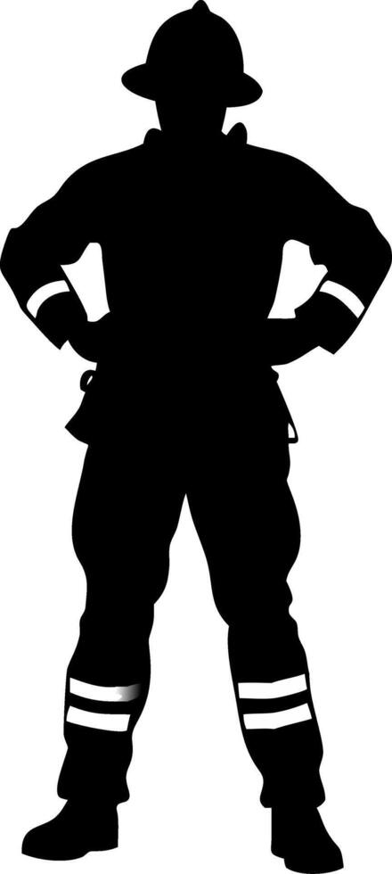 Firefighter Silhouette Illustration for Emergency Services and Safety Designs vector
