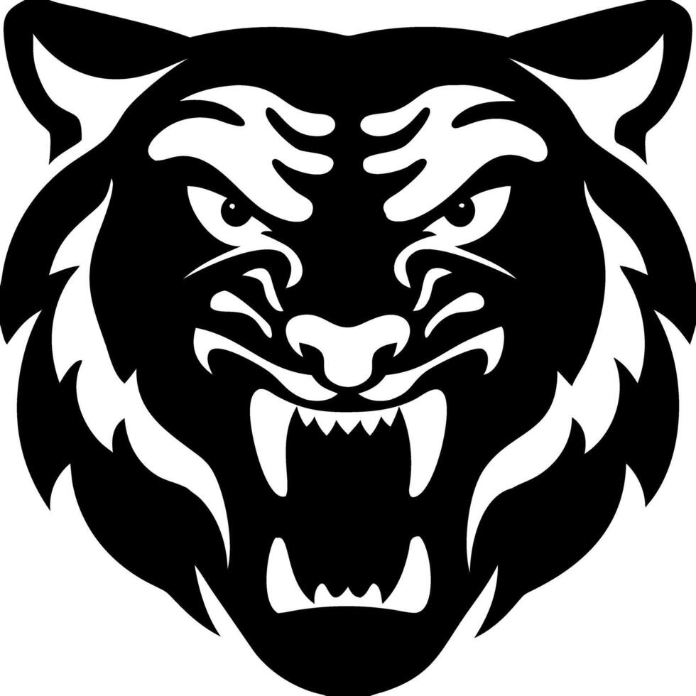 Fierce Tiger Head Silhouette Graphic for Tattoo and Art Design vector