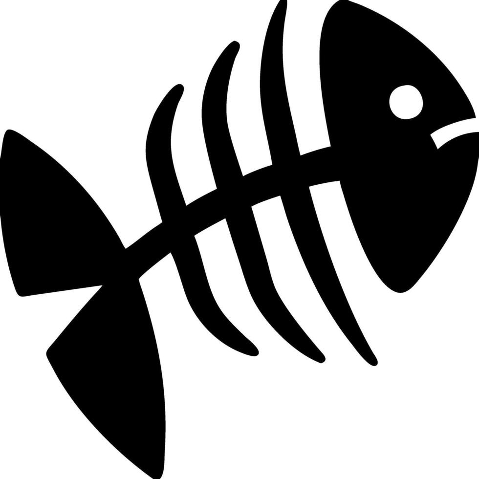 Fish Skeleton Silhouette for Tattoos and Graphic Design vector