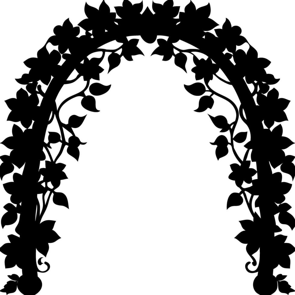 Floral Arch Silhouette for Wedding Invitations and Graphic Design vector