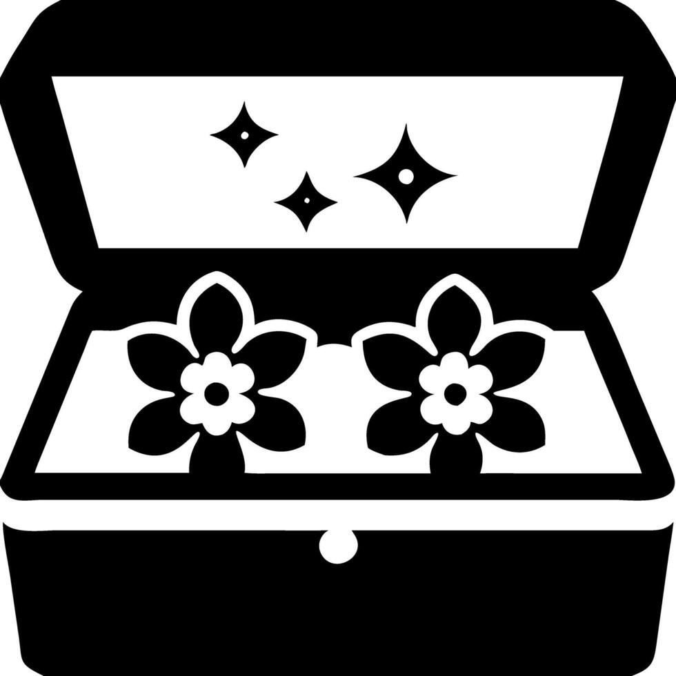 Floral Treasure Chest Illustration with Sparkles for Design and Decoration vector
