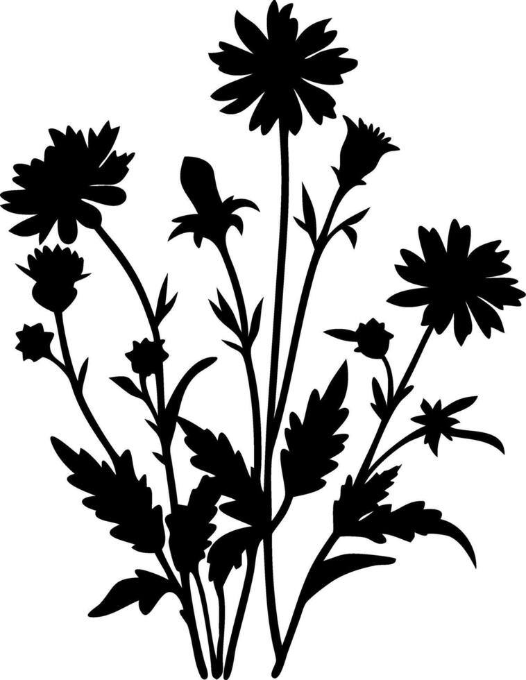 Floral Silhouette Design for Decorative and Craft Projects vector