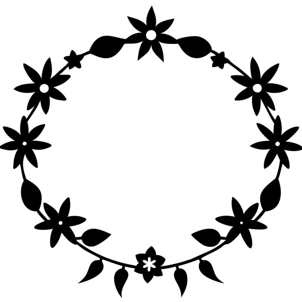 Floral Wreath Silhouette for Design and Craft Projects vector