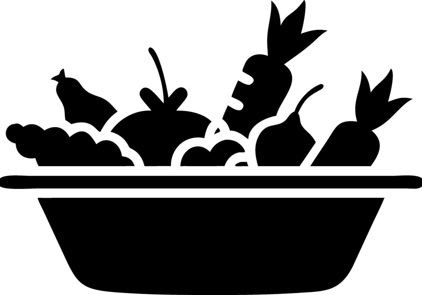 Fresh Vegetable Silhouette Clipart for Culinary Design and Healthy Living Projects vector