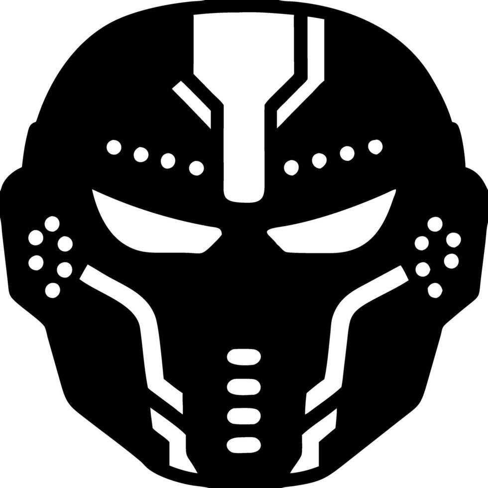 Futuristic Cybernetic Robot Helmet for Graphic Design and Tattoos vector