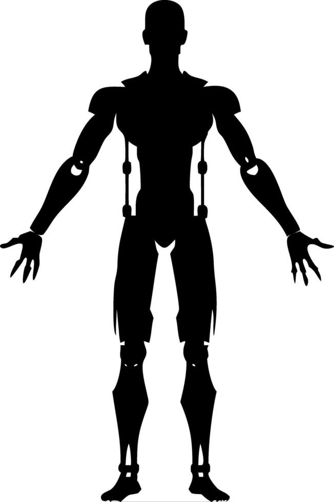 Futuristic Humanoid Robot Silhouette for Technology Illustrations vector
